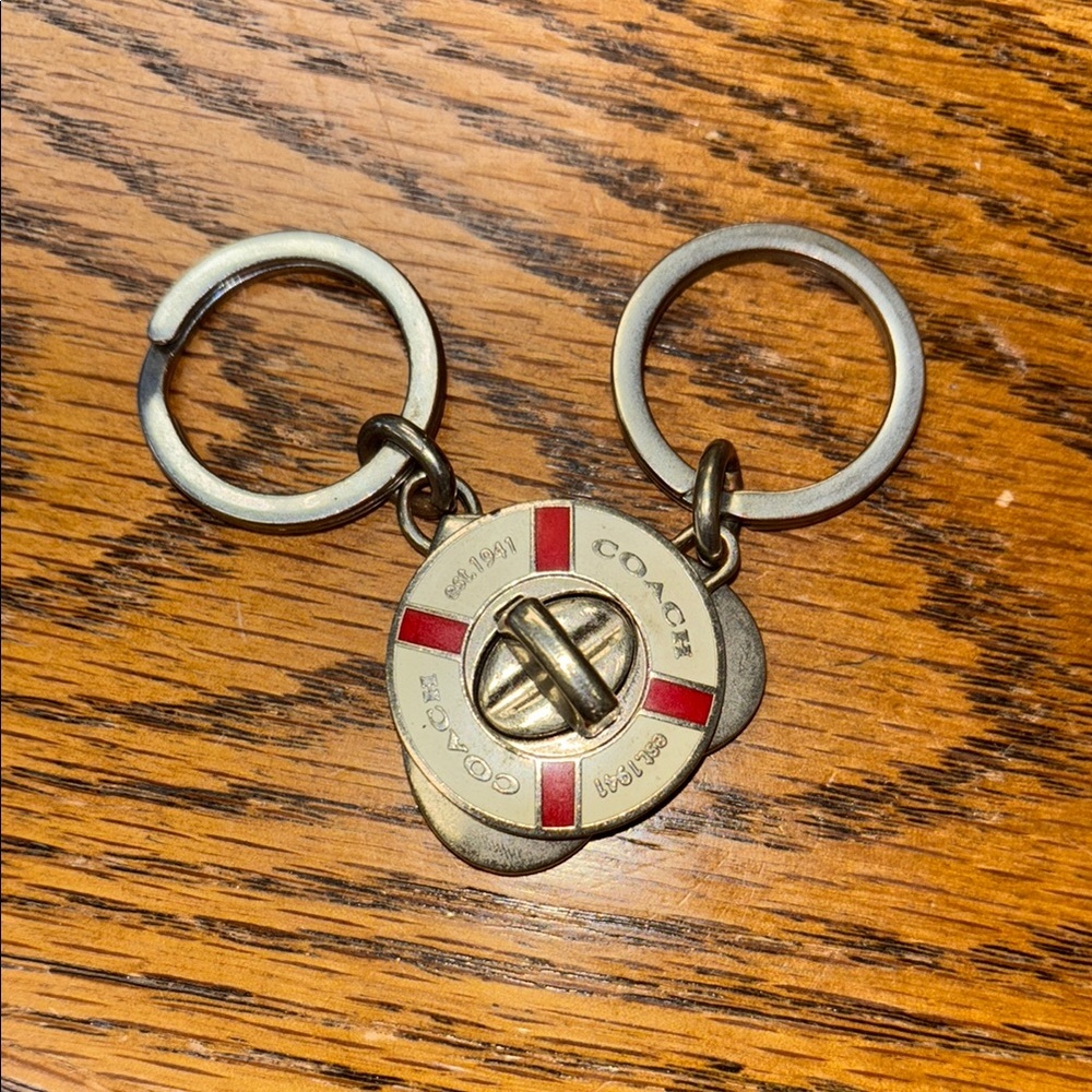 Rare COACH Life Preserver Valet Turnlock Keychain Fob Purse Charm